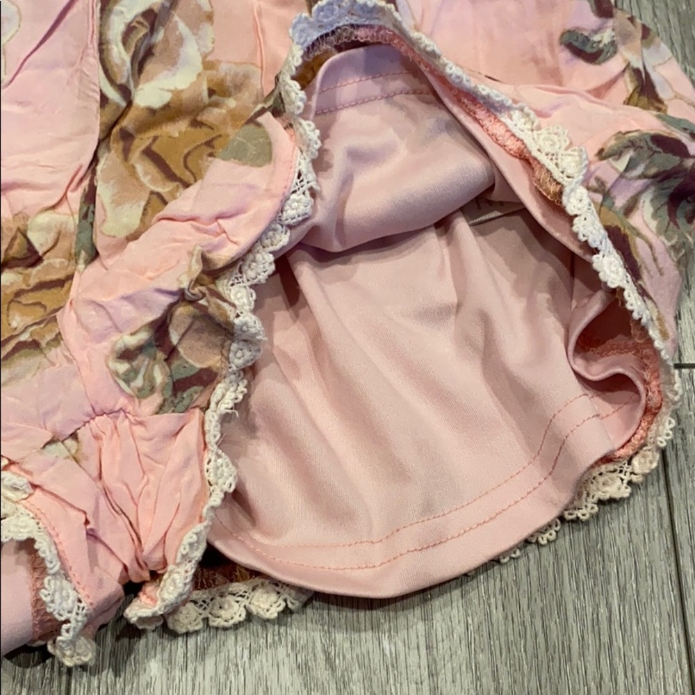 Pink Floral Shorts w/ Crochet Hem - Picture 7 of 8